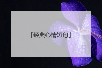 经典心情短句