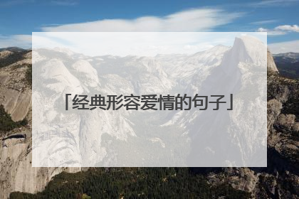 经典形容爱情的句子
