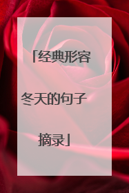 经典形容冬天的句子摘录