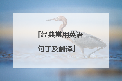 经典常用英语句子及翻译