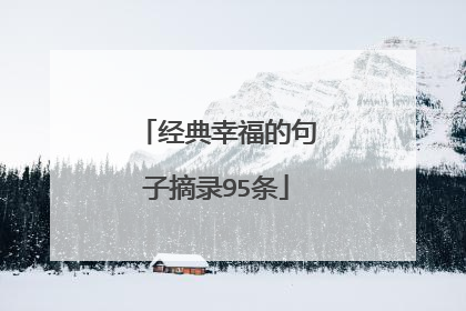 经典幸福的句子摘录95条