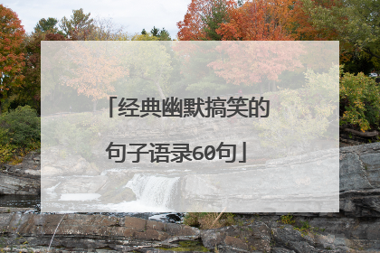 经典幽默搞笑的句子语录60句