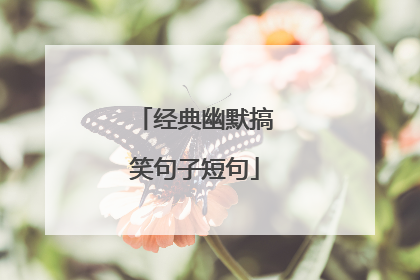 经典幽默搞笑句子短句