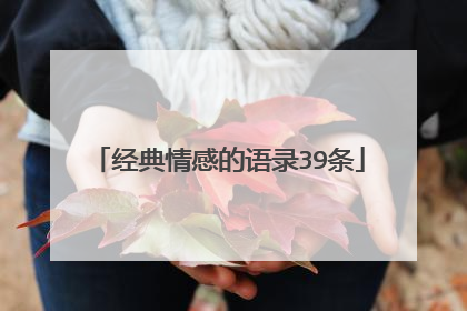 经典情感的语录39条