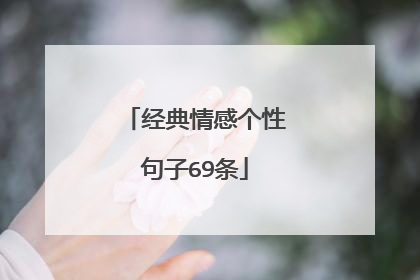 经典情感个性句子69条