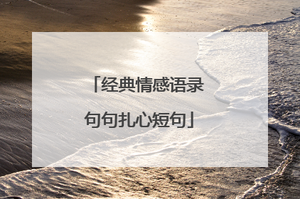 经典情感语录句句扎心短句