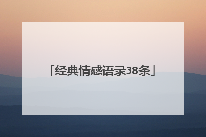 经典情感语录38条