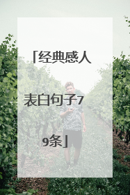 经典感人表白句子79条