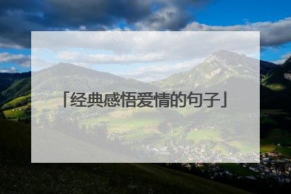 经典感悟爱情的句子