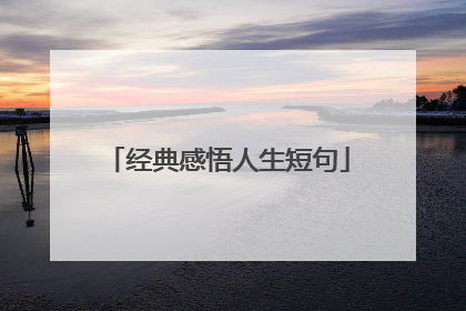 经典感悟人生短句