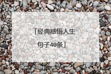 经典感悟人生句子40条