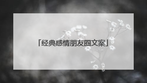 经典感情朋友圈文案