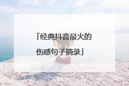 经典抖音最火的伤感句子摘录