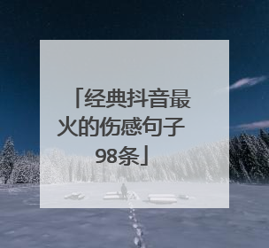经典抖音最火的伤感句子98条