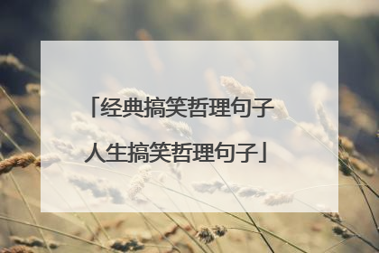 经典搞笑哲理句子 人生搞笑哲理句子