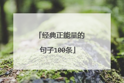 经典正能量的句子100条