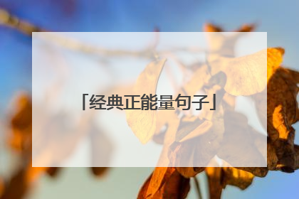 经典正能量句子