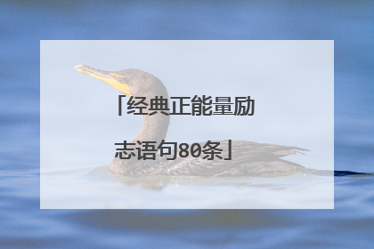 经典正能量励志语句80条