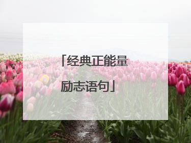 经典正能量励志语句