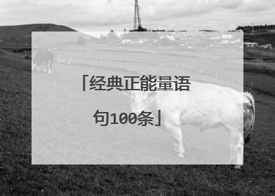 经典正能量语句100条