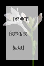 经典正能量语录短句