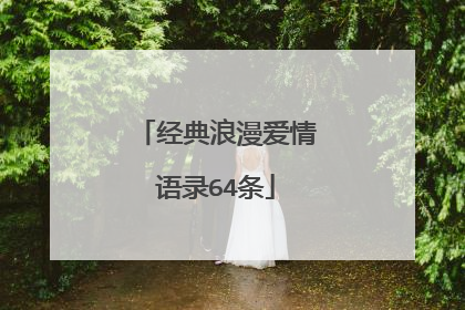 经典浪漫爱情语录64条