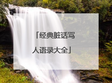 经典脏话骂人语录大全