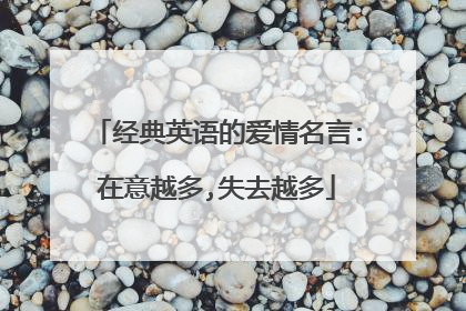 经典英语的爱情名言:在意越多,失去越多