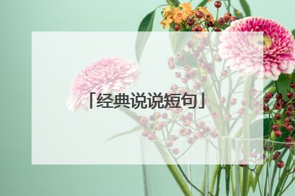 经典说说短句