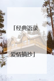 经典语录爱情摘抄