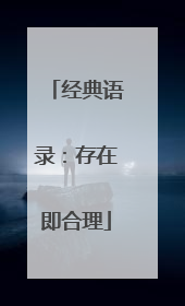 经典语录：存在即合理