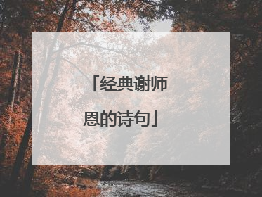 经典谢师恩的诗句