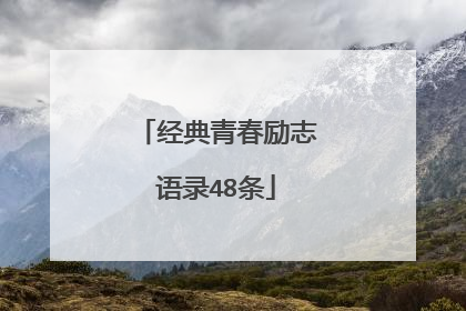 经典青春励志语录48条