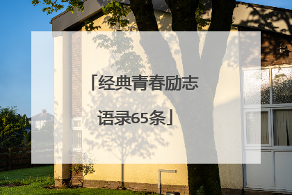 经典青春励志语录65条