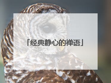 经典静心的禅语