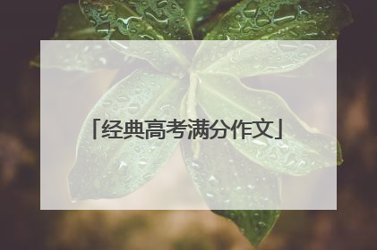 经典高考满分作文