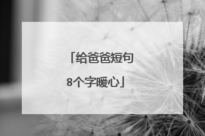 给爸爸短句8个字暖心