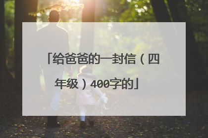 给爸爸的一封信（四年级）400字的