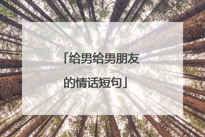 给男给男朋友的情话短句
