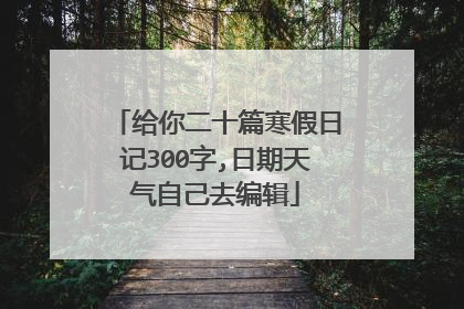 给你二十篇寒假日记300字,日期天气自己去编辑