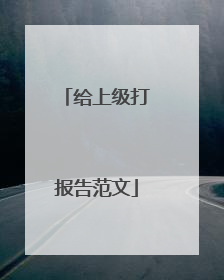 给上级打报告范文