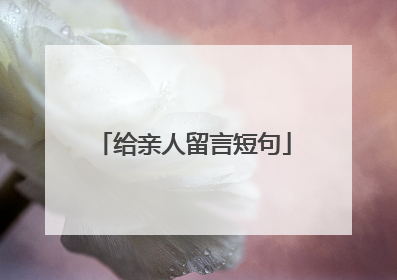 给亲人留言短句