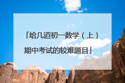 给几道初一数学(上)期中考试的较难题目