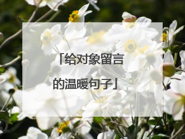 给对象留言的温暖句子