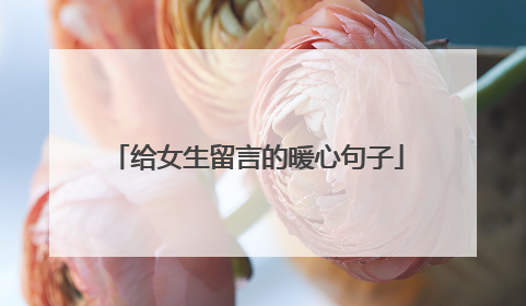 给女生留言的暖心句子