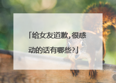 给女友道歉,很感动的话有哪些?