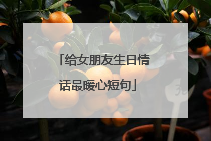 给女朋友生日情话最暖心短句