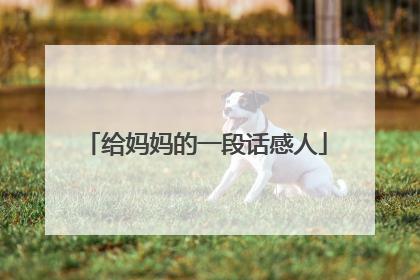 给妈妈的一段话感人