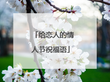 给恋人的情人节祝福语