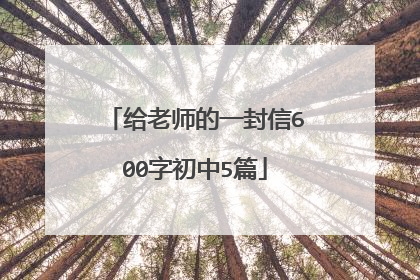 给老师的一封信600字初中5篇